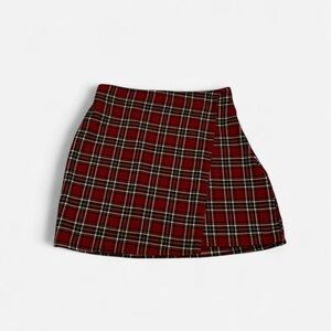 Hollister Red Plaid Mini Skirt